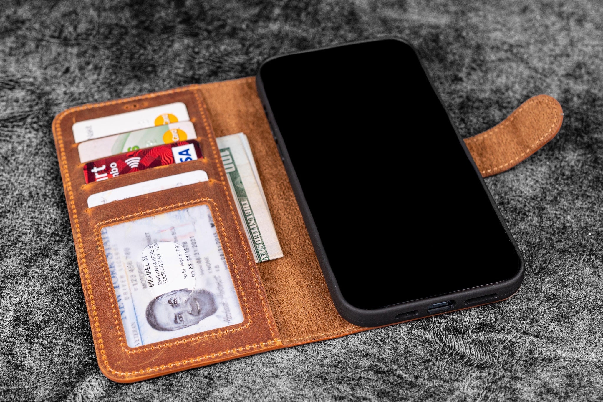 iPhone 13 Leather Case - with Detachable Wallet | Galen Leather iPhone 13 Leather Case - with Detachable Wallet | Galen Leather