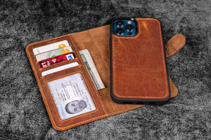 Detachable iPhone 13 Pro Max Leather Wallet Case