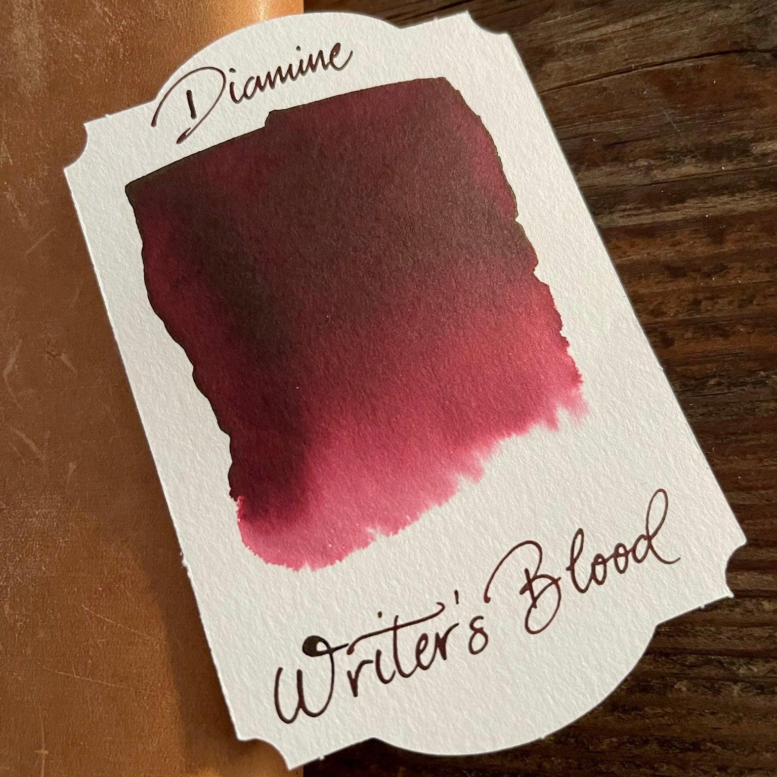 Encre Diamine Writer's Blood - 30ml Pour Stylo Plume - Rouge Foncé - Sèchage Rapide