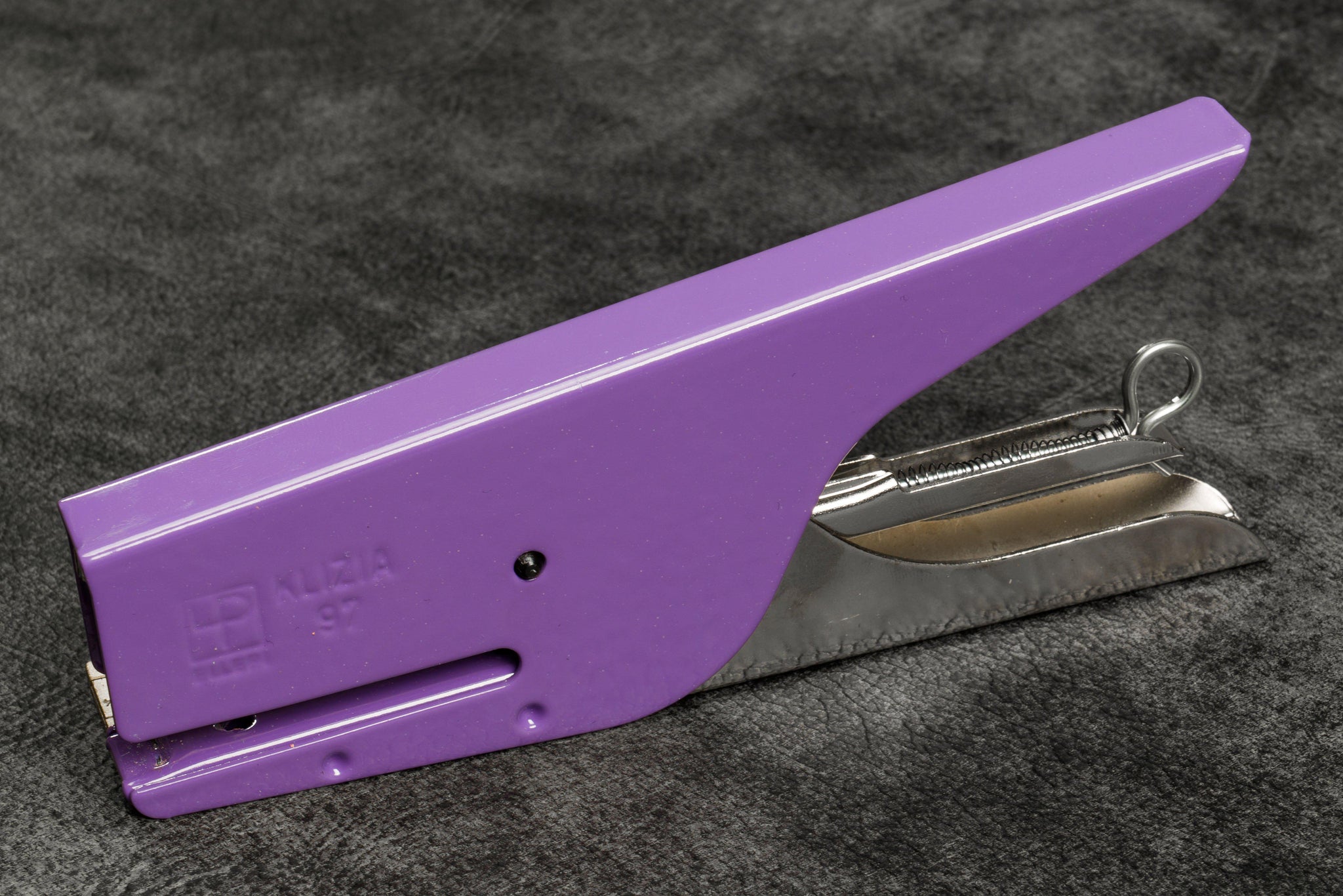 Purple Stapler & Tape Dispenser Desk Set