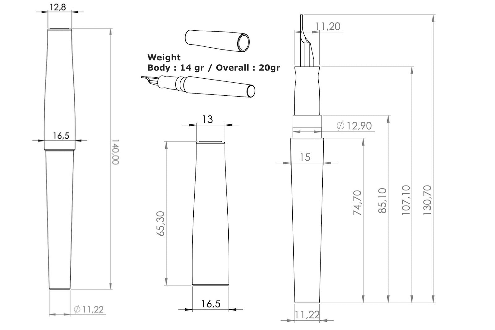 Studyo Agackakan x Galen - Fountain Pen - Tsunami - Galen Leather