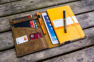 Leather Hobonichi Cousin A5 Planner Cover - Crazy Horse Brown-Galen Leather