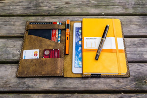 Leather Rhodia A5 Notebook & iPad Mini Cover - Crazy Horse Brown-Galen Leather
