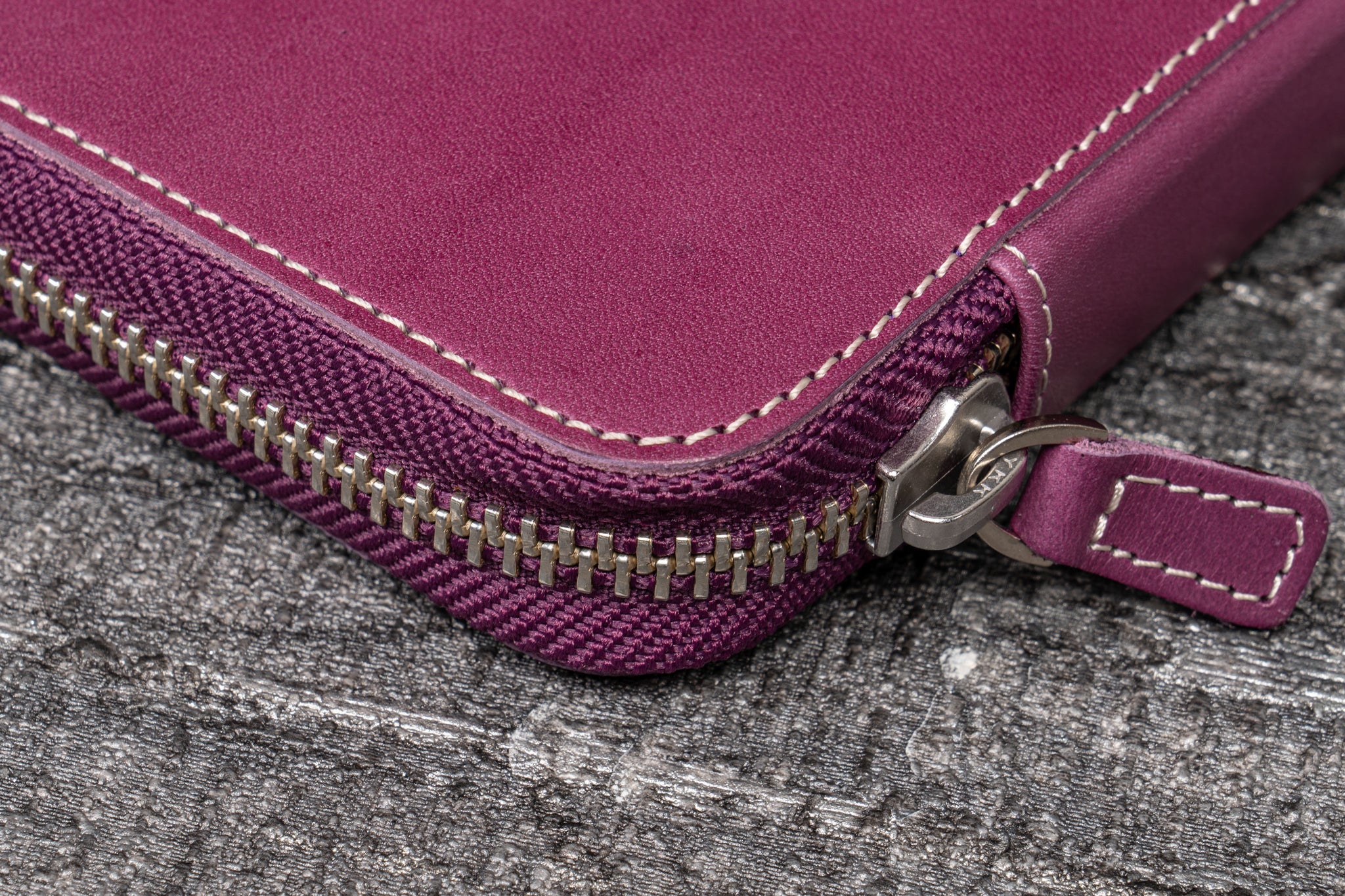 Galen Leather 3 Pen Zipper Case - Purple