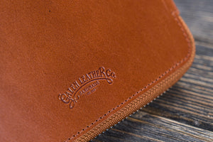 Leather Zippered A5 Leuchtturm1917 Notebook Folio - Brown-Galen Leather