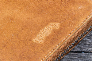 Leather Zippered A5 Leuchtturm1917 Notebook Folio - Crazy Horse Honey Ochre-Galen Leather