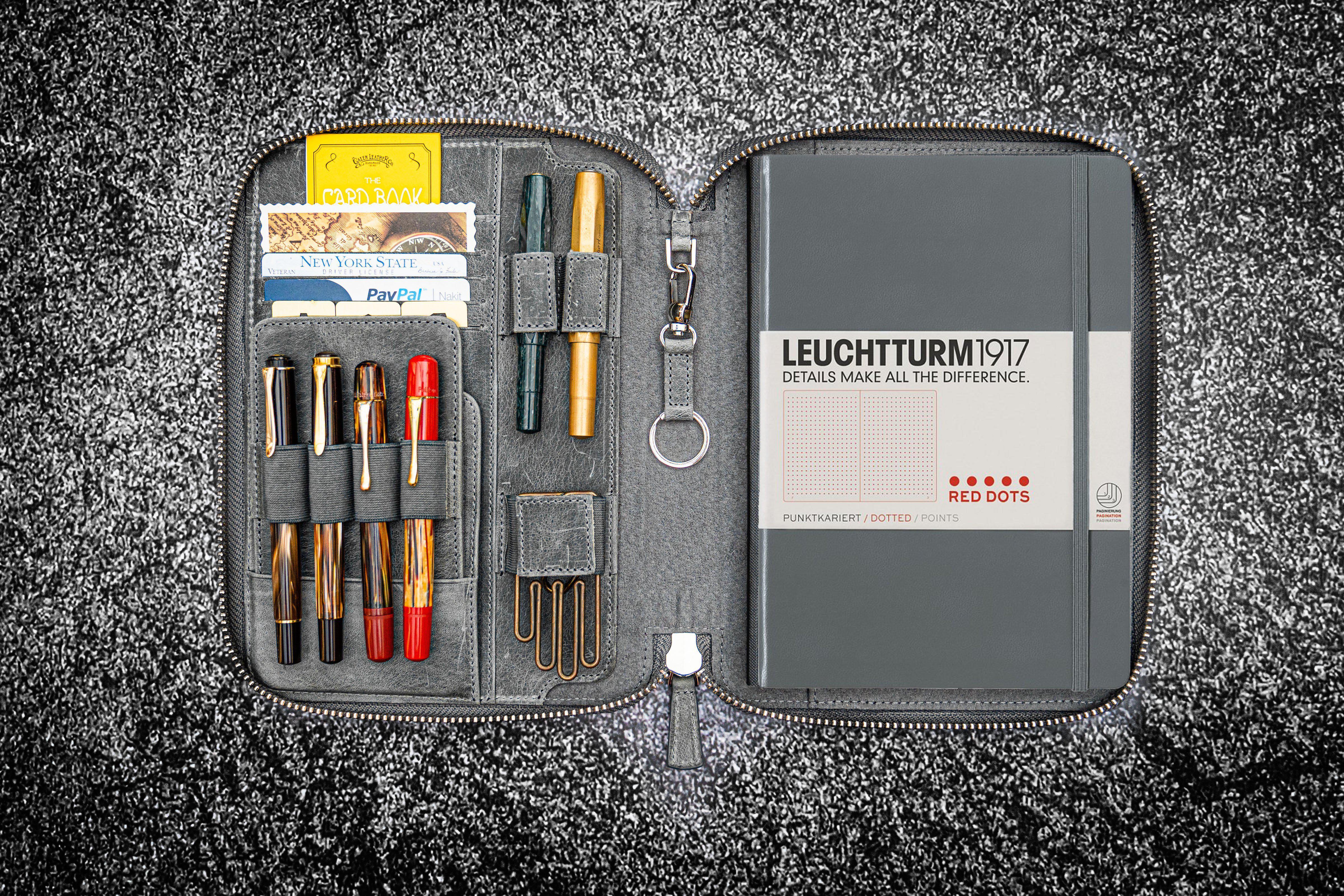 Leather Zippered A5 Leuchtturm1917 Notebook Folio - Crazy Horse