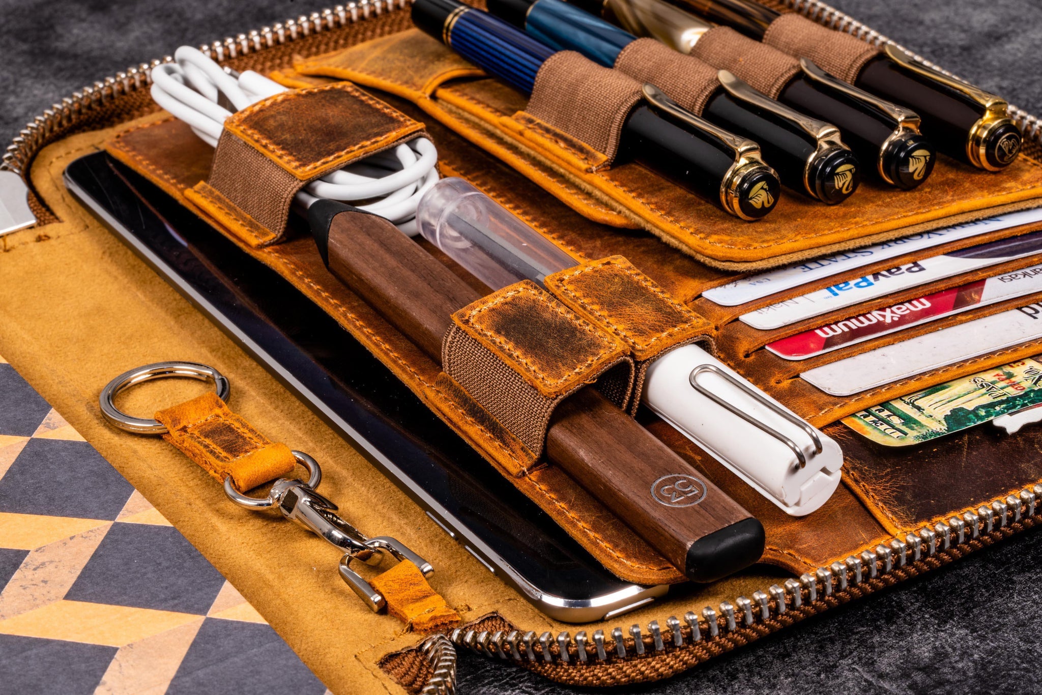 Handmade Leather Rhodia A5 Notebook & iPad Cover - Crazy Horse