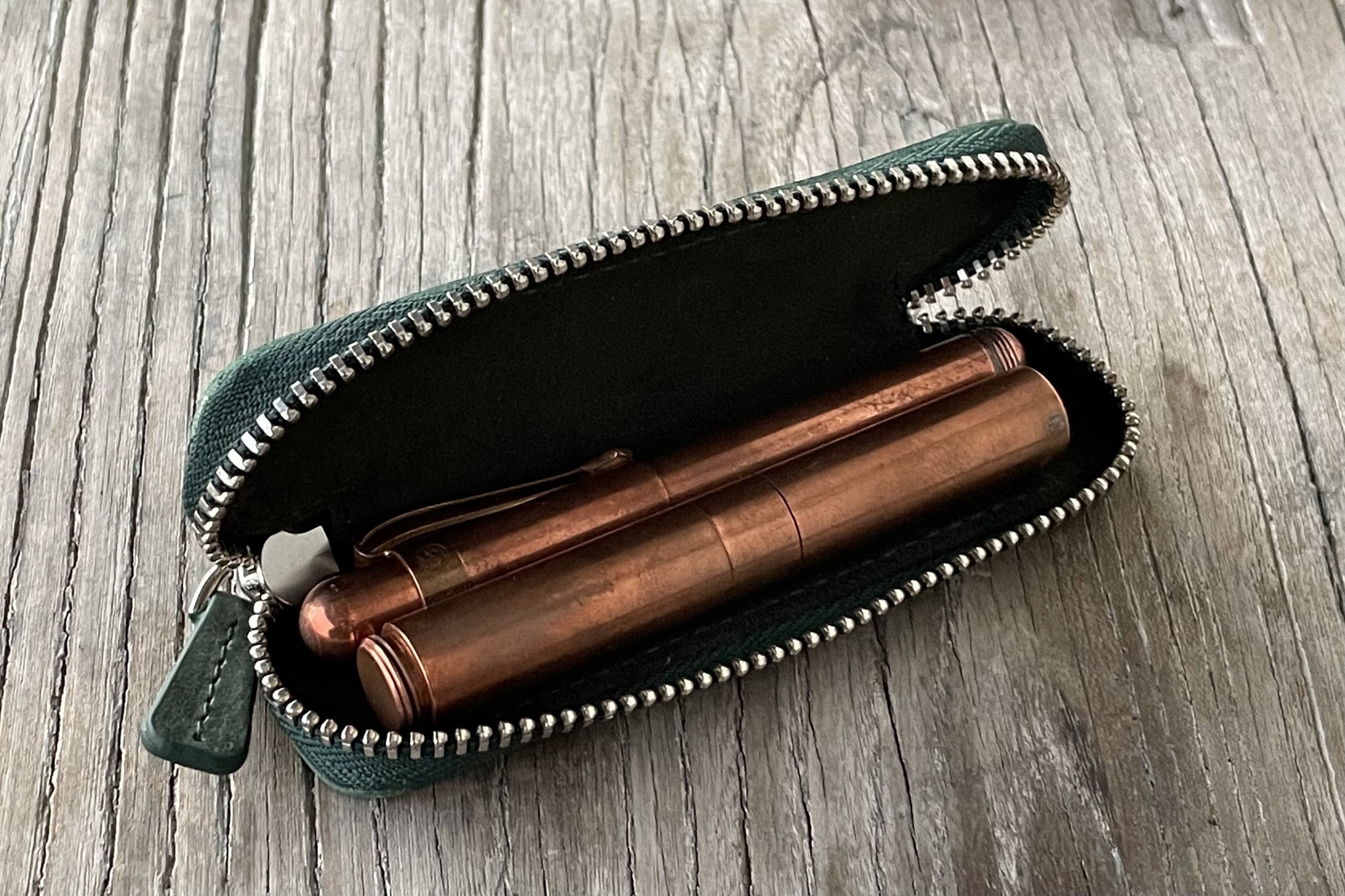 Leather Pencil Pouch Beautifully Handcrafted Pen Bag Zippered