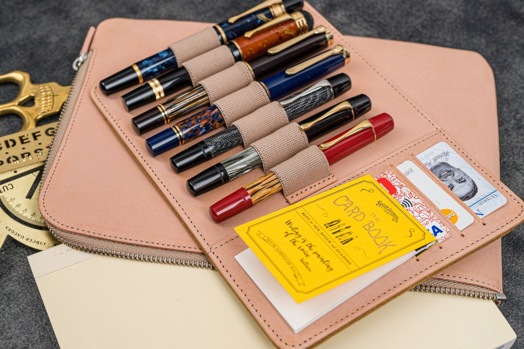 Leather stationery on sale pouch