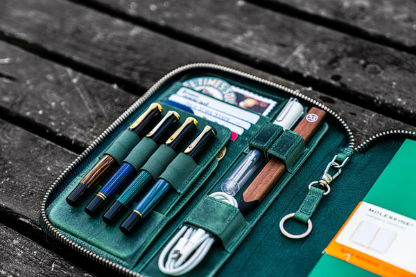 Leather Zippered iPad Mini & Large Moleskine Folio - Crazy