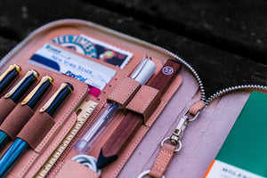 Leather Zippered iPad Mini & Large Moleskine Folio - Undyed Leather-Galen Leather