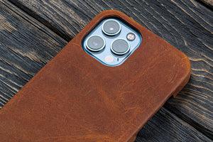 Leather iPhone 12 Mini (5,4") Hard Back Cover - Compatible with MagSafe