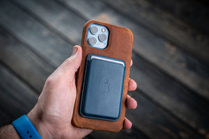 Leather iPhone 12 Mini (5,4") Hard Back Cover - Compatible with MagSafe
