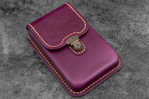 The Old School - Leather Molded Pen Case for 5 Pens - Purple