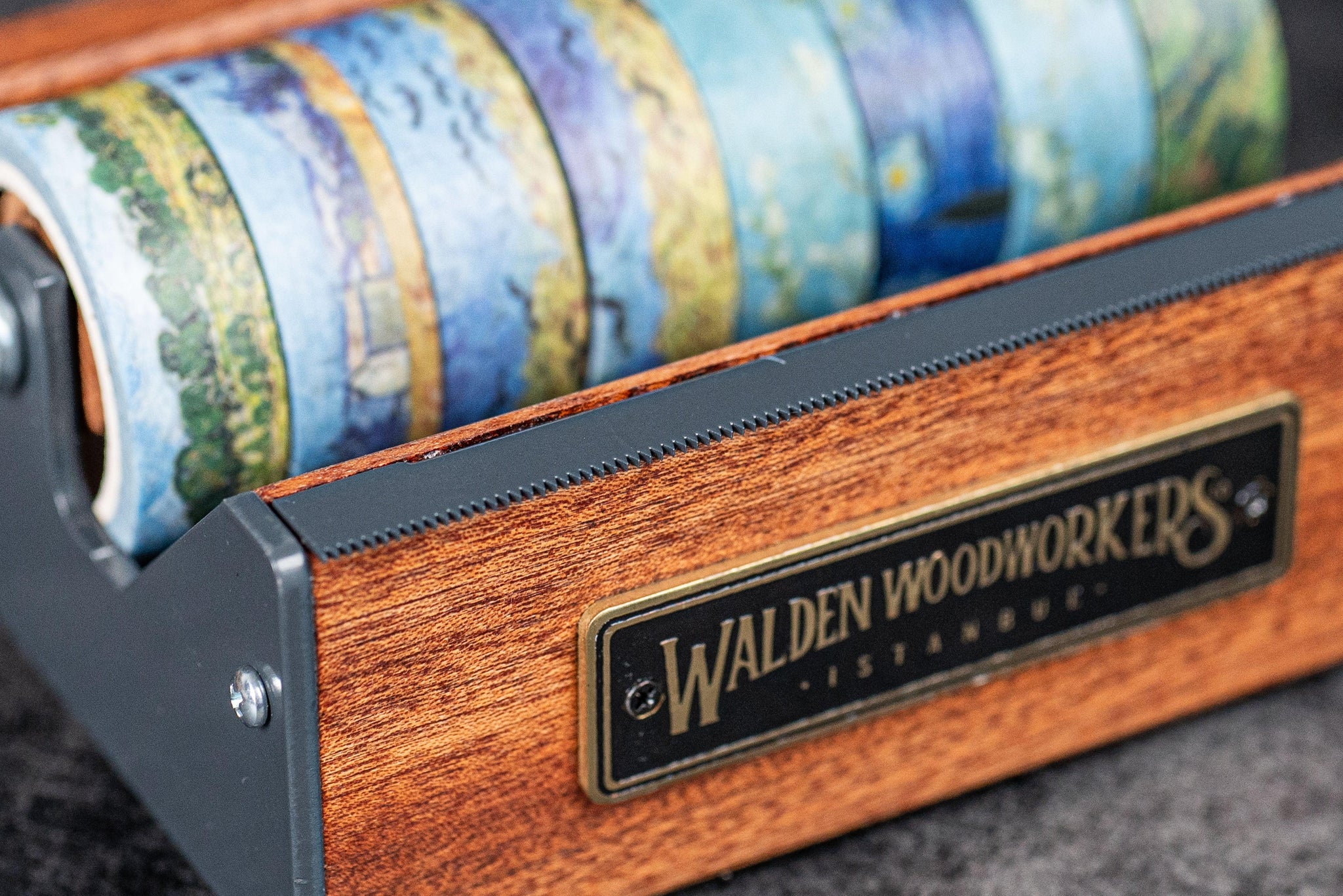Mahogany Wood Desk Organizer & Pen Holder - Galen Leather