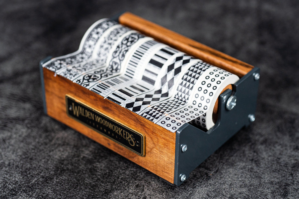 Wooden Multi Washi Tape Dispenser Walnut Galen Leather