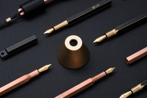 Ystudio Brassing - Brass Desk Fountain Pen-Galen Leather