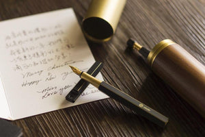 Ystudio Brassing - Brass Portable Fountain Pen-Galen Leather