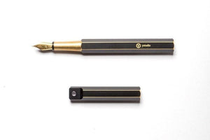 Ystudio Brassing - Brass Portable Fountain Pen-Galen Leather