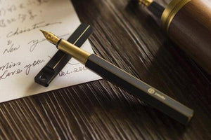 Ystudio Brassing - Brass Portable Fountain Pen-Galen Leather