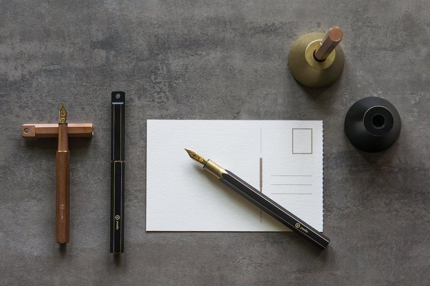 Ystudio Classic - Copper Desk Fountain Pen | Galen Leather