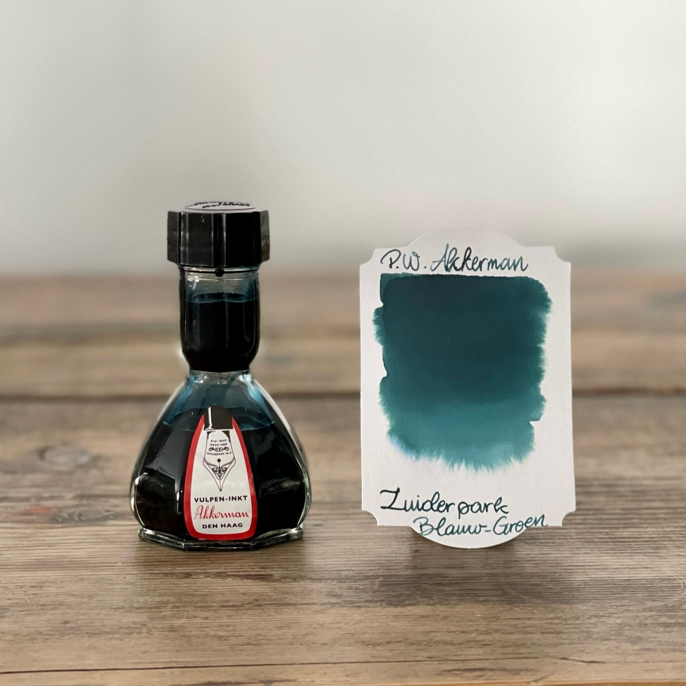 【稀少】Akkerman アッカーマン 万年筆インク #24 ザイデル公園 青緑 Akkerman 24 Zuiderpark Blue-Green Fountain Pen Ink - Galen Leather