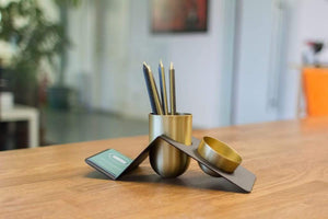 BLANK - Brass Tidy Desk Organizer - Kit-Box Design-Galen Leather