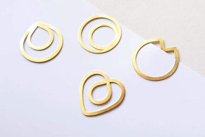 Brass Minimal Paper Clips - Bookmarks-Galen Leather