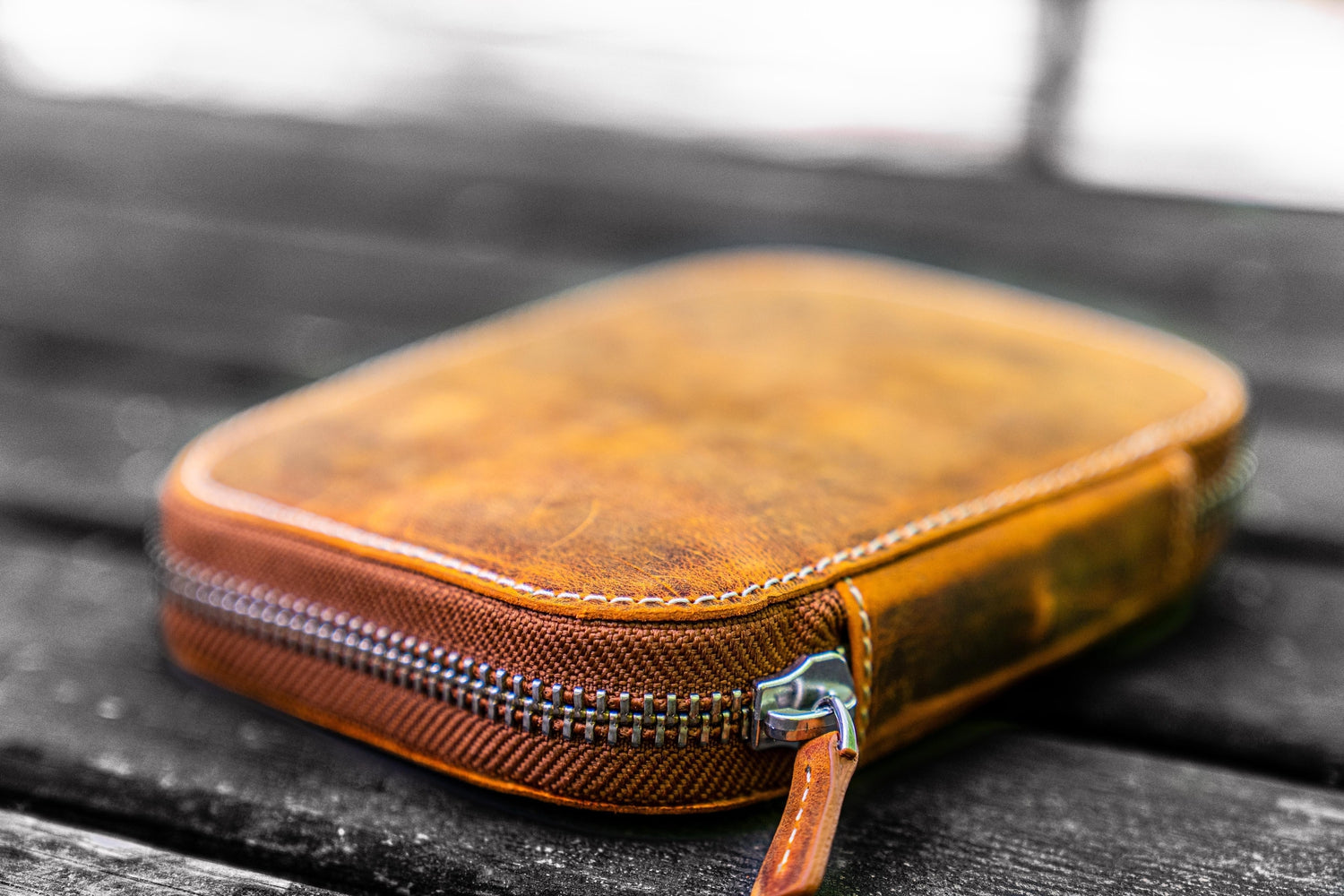 Zippered Leather Pen Pouch for Kaweco Pocket Pens | Two Pens