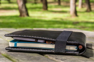 Composition Notebook Cover With iPad Air/Pro Pocket - Black-Galen Leather