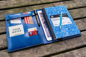 Composition Notebook Cover With iPad Air/Pro Pocket - Blue-Galen Leather