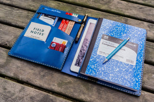 Composition Notebook Cover With iPad Air/Pro Pocket - Blue-Galen Leather