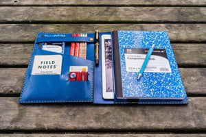 Composition Notebook Cover With iPad Air/Pro Pocket - Blue-Galen Leather