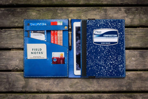 Composition Notebook Cover With iPad Air/Pro Pocket - Blue-Galen Leather