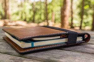 Composition Notebook Cover With iPad Air/Pro Pocket - Brown-Galen Leather
