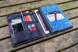 Composition Notebook Cover With iPad Air/Pro Pocket - Navy Blue-Galen Leather