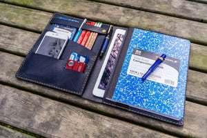 Composition Notebook Cover With iPad Air/Pro Pocket - Navy Blue-Galen Leather