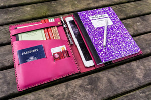 Composition Notebook Cover With iPad Air/Pro Pocket - Pink-Galen Leather