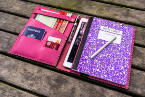 Composition Notebook Cover With iPad Air/Pro Pocket - Pink-Galen Leather