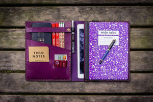 Composition Notebook Cover With iPad Air/Pro Pocket - Purple-Galen Leather