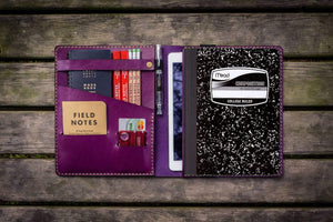 Composition Notebook Cover With iPad Air/Pro Pocket - Purple-Galen Leather