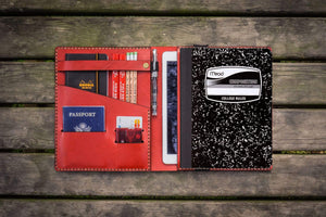 Composition Notebook Cover With iPad Air/Pro Pocket - Red-Galen Leather