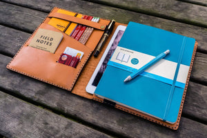 Composition Notebook Cover With iPad Pocket - Orange-Galen Leather