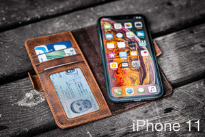 Galen Leather Detachable iPhone 13 Leather Wallet Case