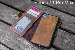 Detachable iPhone 11 Pro Max Leather Wallet Case