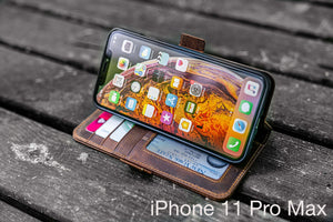Galen Leather Detachable iPhone 13 Pro Max Leather Wallet Case