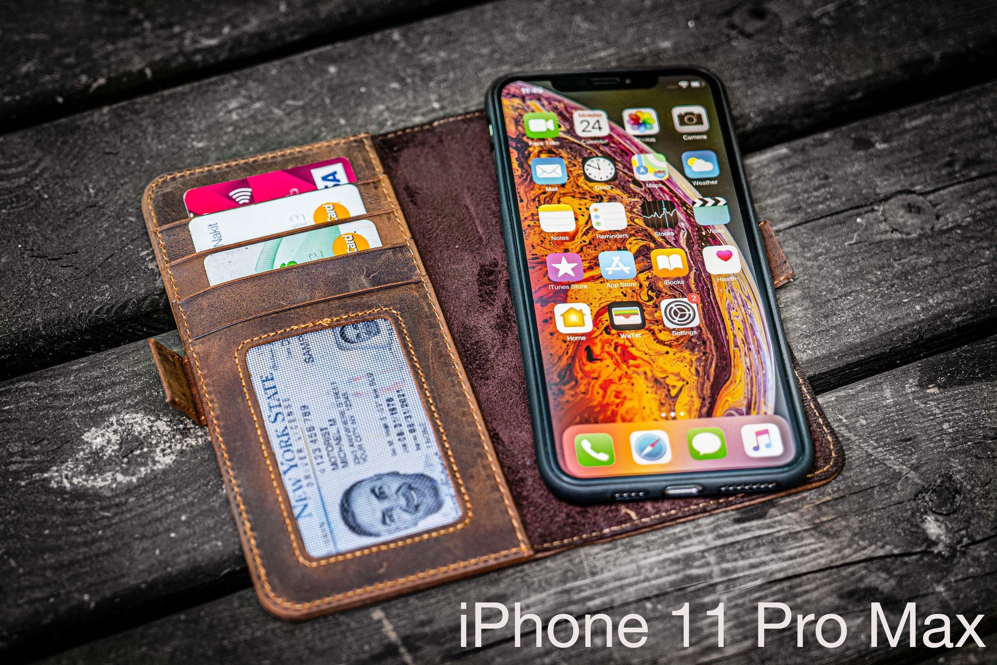 Detachable iPhone 13 Pro Max Leather Wallet Case