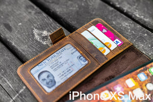 Detachable iPhone XS-Max Leather Wallet Case