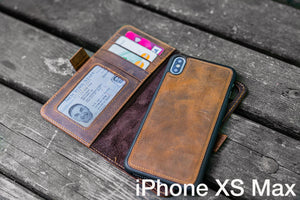 Galen Leather Detachable iPhone 13 Pro Max Leather Wallet Case